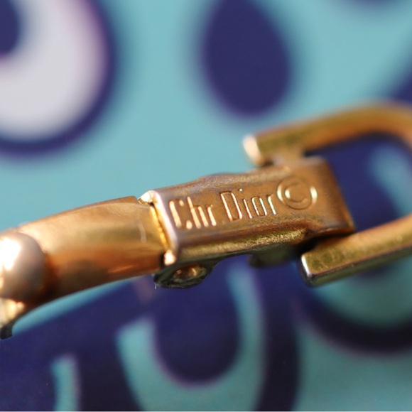 Vintage 80’s Christian Dior Lapis Blue Stone Gold Necklace - Picture 6 of 12